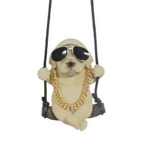 GeckoCustom New Resin Cute Dog Anime Car Accessorie Swing Bulldog Pendant Auto Rearview Mirror Ornaments Birthday Gift Couple Accessories 8