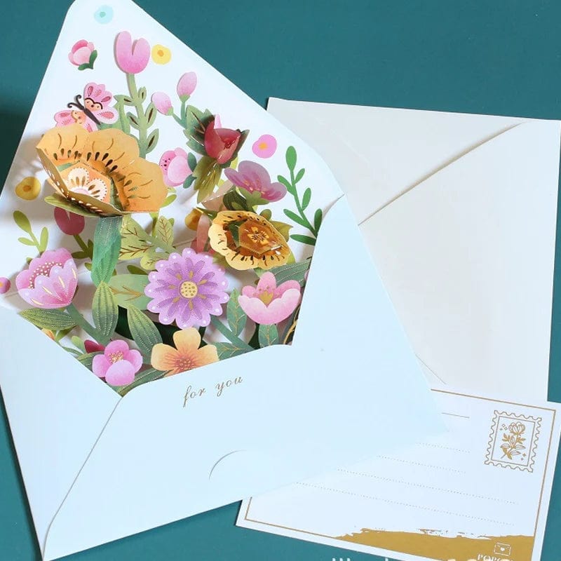 GeckoCustom New Romantic Flower 3D Pop-up Greeting Cards 03