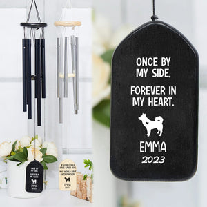 GeckoCustom No Longer By My Side But Forever In My Heart Dog Wind Chimes Personalized Gift N369 889987