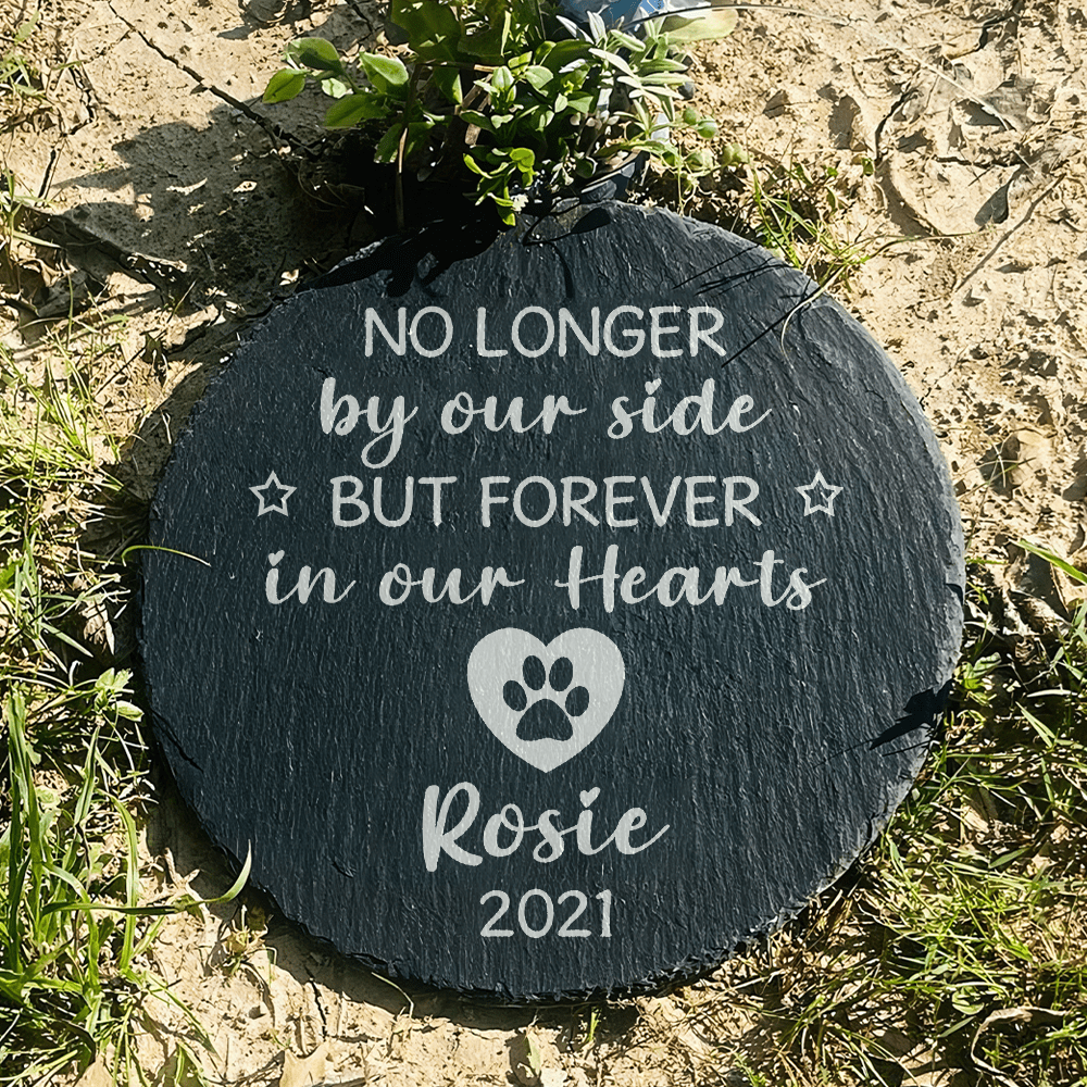 GeckoCustom No Longer By Our Side But Forever In Our Heart Pet Stone Personalized Gift K228 890027