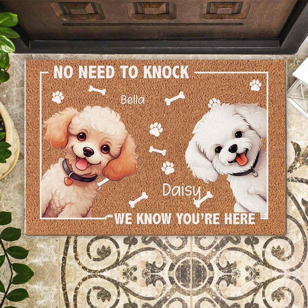 GeckoCustom No Need To Knock Dog Doormat Personalized Gift HO82 893512