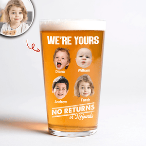 GeckoCustom No Returns Or Refunds Chibi Grandkids Personalized Pint Glass TH10 890939 16oz