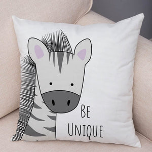 GeckoCustom Nordic Zebra Hippo Giraffe Lion Crocodile Pillow Case Decor Animal Cushion Cover for Sofa Pillowcase Pillow Covers 45x45cm 1 / 40X40CM