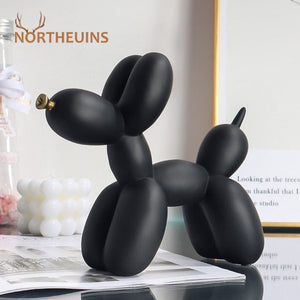 GeckoCustom NORTHEUINS  Nordic Balloon Dog Figurines for Interior Resin Doggy Home Entrance Living Room Desktop Decoration Accessories Gifts