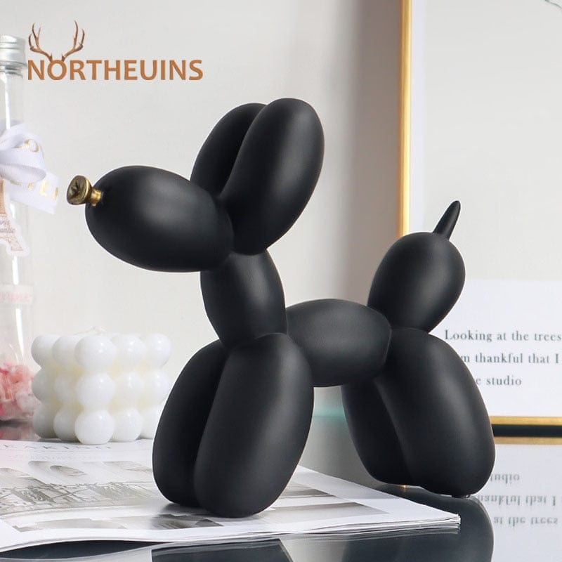 GeckoCustom NORTHEUINS  Nordic Balloon Dog Figurines for Interior Resin Doggy Home Entrance Living Room Desktop Decoration Accessories Gifts