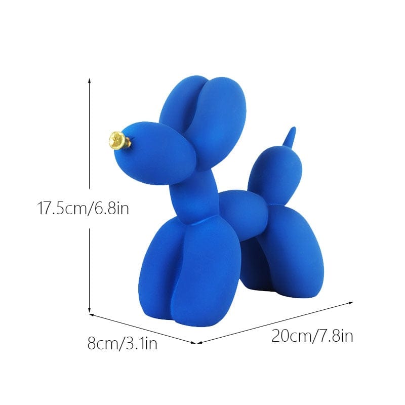 GeckoCustom NORTHEUINS  Nordic Balloon Dog Figurines for Interior Resin Doggy Home Entrance Living Room Desktop Decoration Accessories Gifts Blue