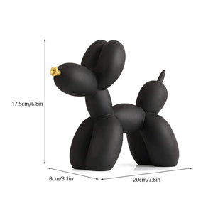 GeckoCustom NORTHEUINS  Nordic Balloon Dog Figurines for Interior Resin Doggy Home Entrance Living Room Desktop Decoration Accessories Gifts Black