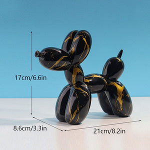 GeckoCustom NORTHEUINS  Nordic Balloon Dog Figurines for Interior Resin Doggy Home Entrance Living Room Desktop Decoration Accessories Gifts 968
