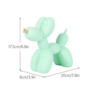 GeckoCustom NORTHEUINS  Nordic Balloon Dog Figurines for Interior Resin Doggy Home Entrance Living Room Desktop Decoration Accessories Gifts Light Green