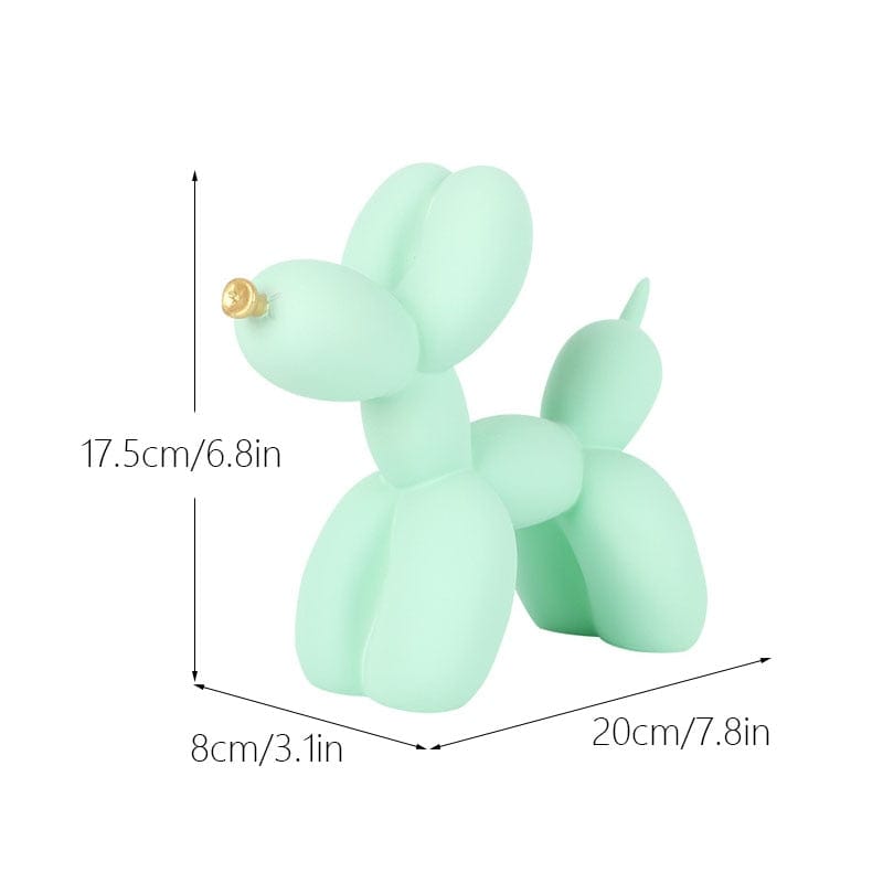 GeckoCustom NORTHEUINS  Nordic Balloon Dog Figurines for Interior Resin Doggy Home Entrance Living Room Desktop Decoration Accessories Gifts Light Green