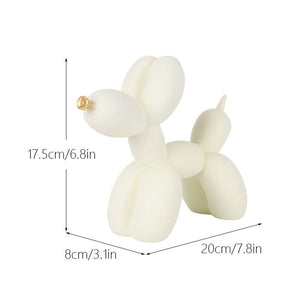 GeckoCustom NORTHEUINS  Nordic Balloon Dog Figurines for Interior Resin Doggy Home Entrance Living Room Desktop Decoration Accessories Gifts White