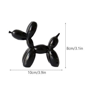 GeckoCustom NORTHEUINS  Nordic Balloon Dog Figurines for Interior Resin Doggy Home Entrance Living Room Desktop Decoration Accessories Gifts Black S