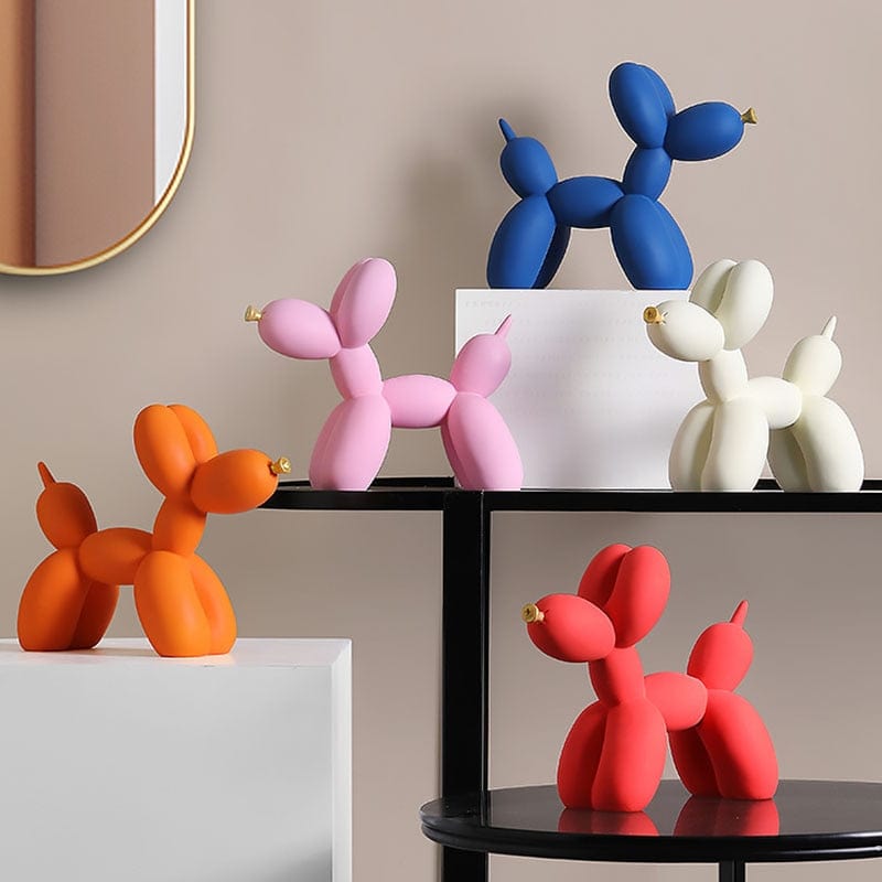 GeckoCustom NORTHEUINS  Nordic Balloon Dog Figurines for Interior Resin Doggy Home Entrance Living Room Desktop Decoration Accessories Gifts