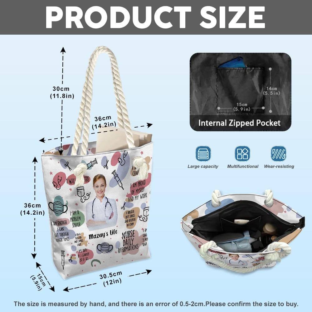 GeckoCustom Nurse Daily Affirmations Back To School Tote Bag TH10 891463 12x14.2 in