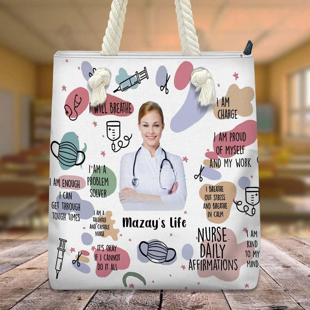 GeckoCustom Nurse Daily Affirmations Back To School Tote Bag TH10 891463 12x14.2 in