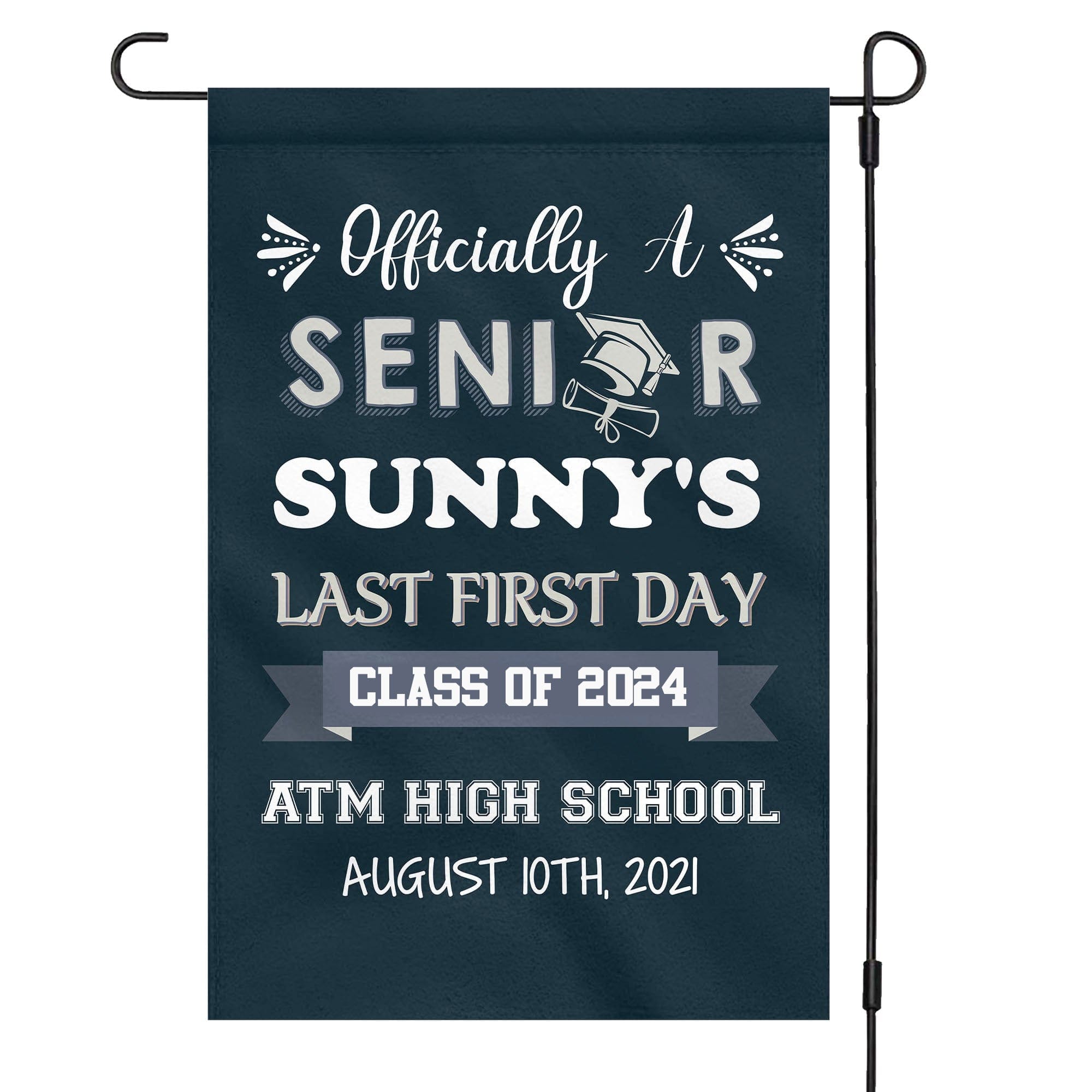 GeckoCustom Officially A Senior 2024 Back To School Flag 12"x18"