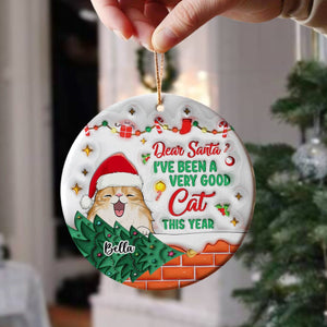 GeckoCustom On The Naughty List And I Regret Nothing Cat Personalized 3D Inflated Effect Printed Ornament N304 HA75 891510