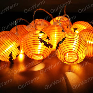 GeckoCustom OurWarm Halloween DIY Decoration Festival Lantern Pumpkin String Lights Halloween Ghost Inflatables Decoration for Home