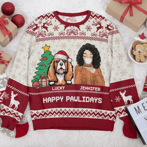 GeckoCustom Pawlidays With Dogs All-Over-Print Ugly Sweater HO82 893146