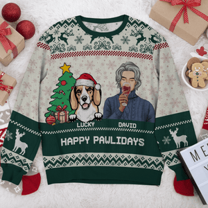 GeckoCustom Pawlidays With Dogs All-Over-Print Ugly Sweater HO82 893146