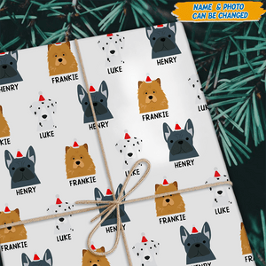 GeckoCustom Personalised Dog Christmas Wrapping Paper For Dog Lovers LM32 891963