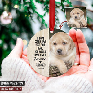 GeckoCustom Personalize Photo You Left Paw Prints On Our Hearts Dog Cat Wood Ornament DA199 HN590 4"