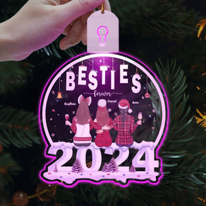 GeckoCustom Personalized 2024 Besties Forever Led Acrylic Ornament For Besties HO82 893272 3 inches