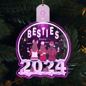 GeckoCustom Personalized 2024 Besties Forever Led Acrylic Ornament For Besties HO82 893272 3 inches