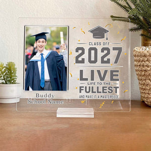 GeckoCustom Personalized Believe Success Achieve Graduation Acrylic Plaque and Stand 890349