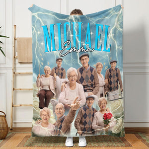 GeckoCustom Personalized Blanket Custom Photo And Name With Design Vintage Style N369 889950