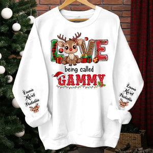 GeckoCustom Personalized Christmas Reindeer Grandma Sweatshirt HO82 893158 Sweatshirt / White / S