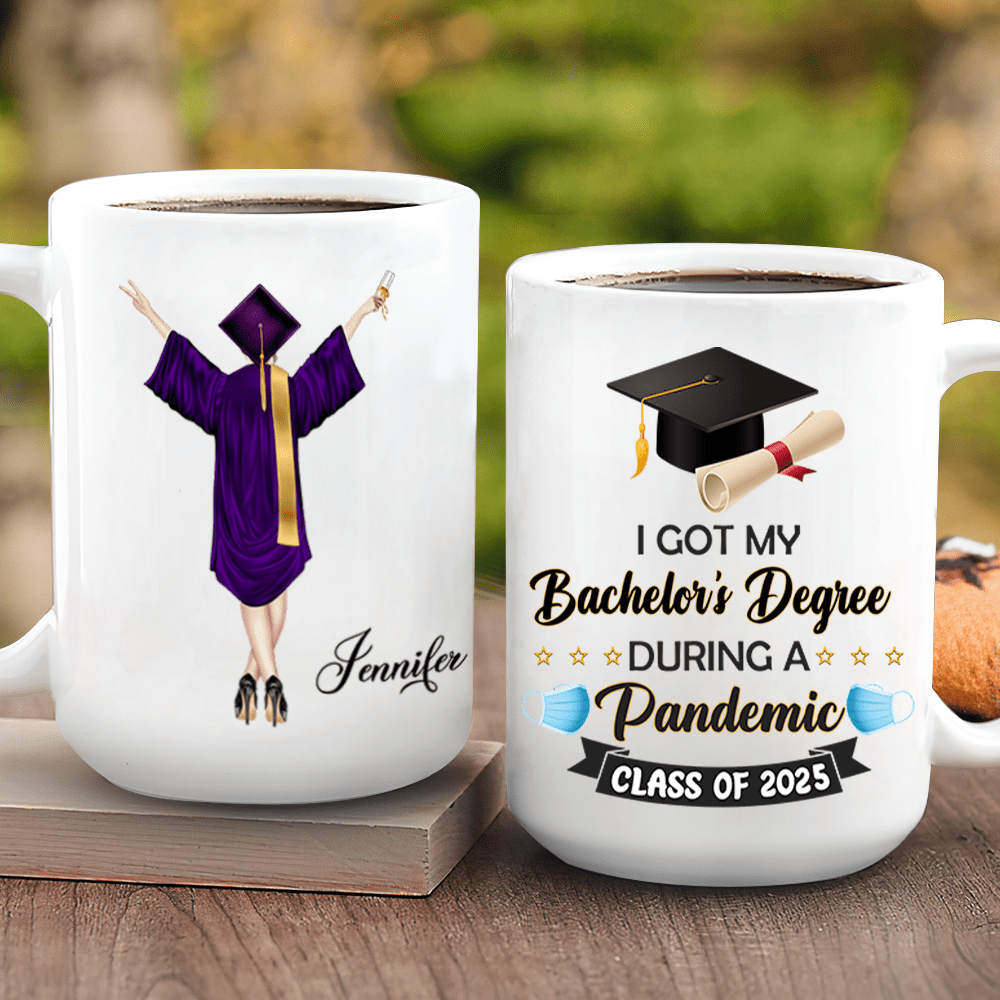 GeckoCustom Personalized Clipart I Got Graduated During A Pandemic Graduation Mug LM32 893095