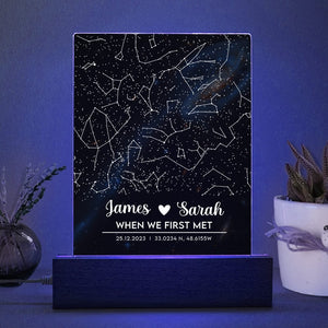 GeckoCustom Personalized Constellation Chart Star Map Couple Acrylic Plaque LED Night Light Gift For Boyfriend Girlfriend HO82 893388 Acrylic / 7.9"x4.5"