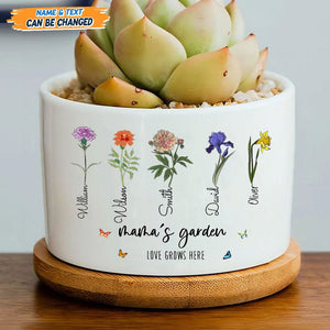 GeckoCustom Personalized Custom Name And Flower Branches Family Plant Pot T368 889455 8 x 6 cm