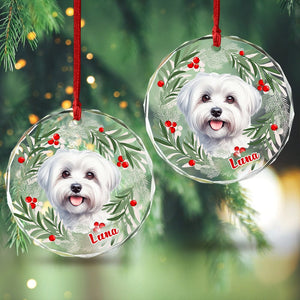 GeckoCustom Personalized Dog Christmas Glass Ornament For Christmas HA75 891570