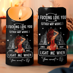 GeckoCustom Personalized F*ck Love You Light When You Want Me Naked LED Candle HA75 891840