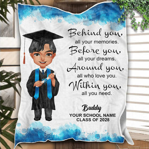 GeckoCustom Personalized Gift Chibi Graduation She Did Blanket LM32 893093