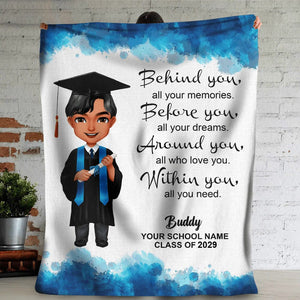 GeckoCustom Personalized Gift Chibi Graduation She Did Blanket LM32 893093