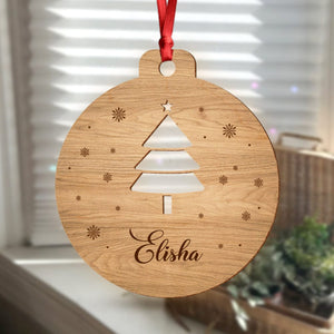 GeckoCustom Personalized Gift Christmas With Name Wood Ornament HA75 891877 4"x4"