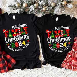 GeckoCustom Personalized Gift Family Christmas Name 2024 Making Memories Shirt HA75 891905