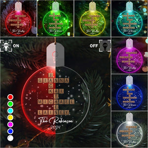 GeckoCustom Personalized Gift Family Letter Name Together Led Acrylic Ornament HA75 891863 3 inches