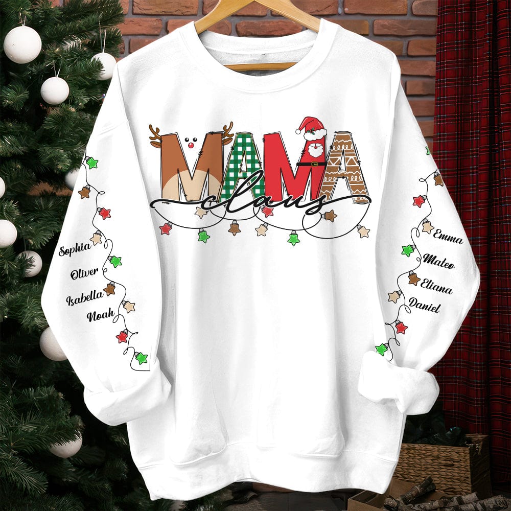GeckoCustom Personalized Gift Family Name Claus Christmas Light Sweatshirt For Family, Lover TH10 891741