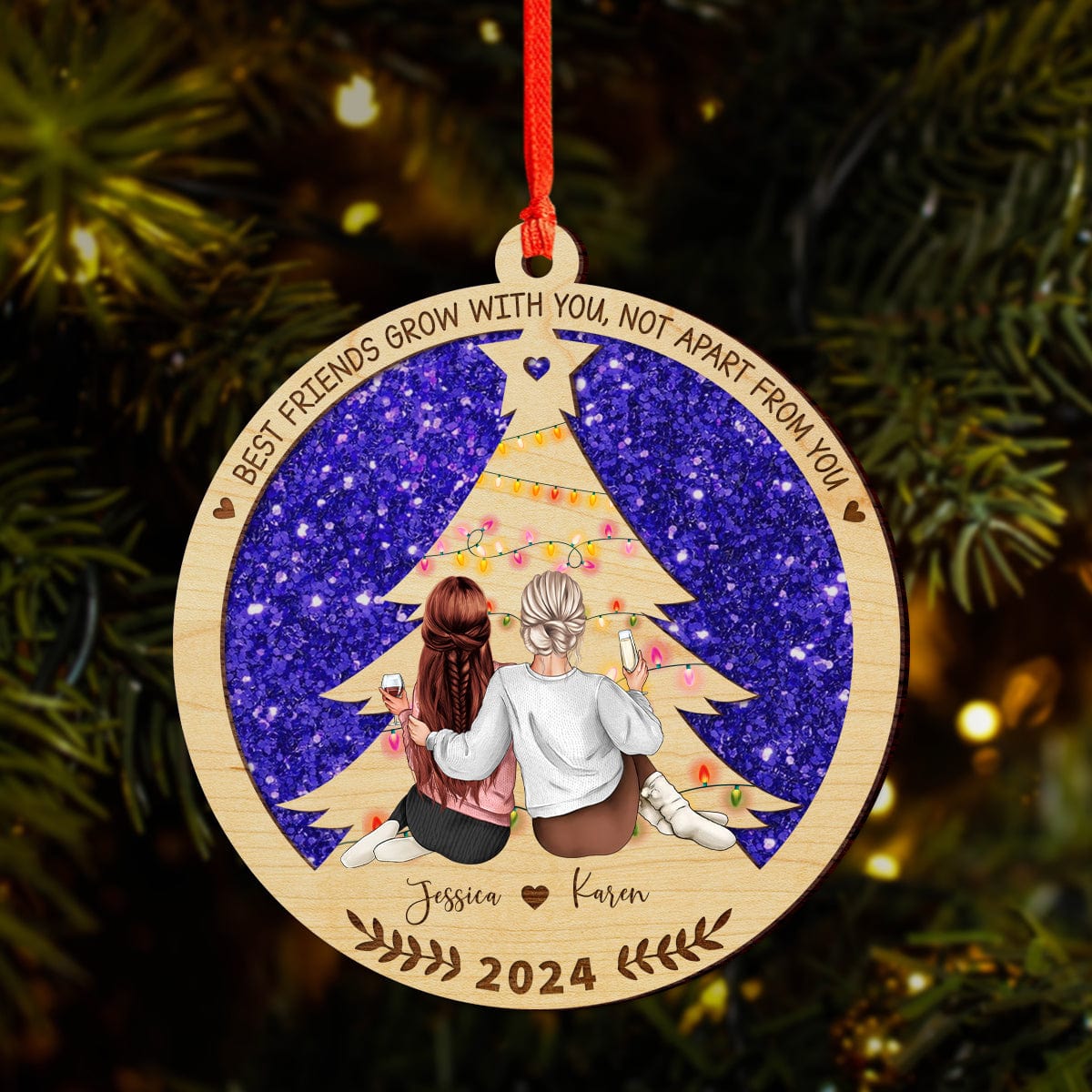 GeckoCustom Personalized Gift It Takes A Long Time To Grow An Old Friend Wood Ornament LM32 893019 4"x4"