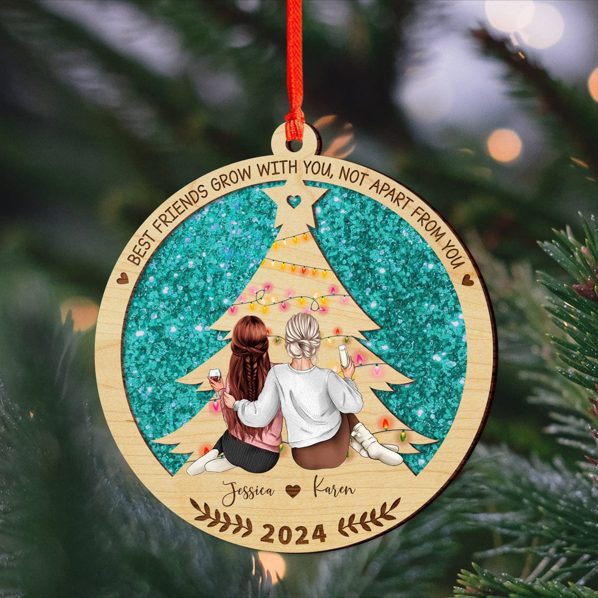 GeckoCustom Personalized Gift It Takes A Long Time To Grow An Old Friend Wood Ornament LM32 893019 4"x4"