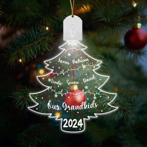 GeckoCustom Personalized Gift Our Grandkids Christmas Tree With Names Led Acrylic Ornament HA75 891907 3 inches