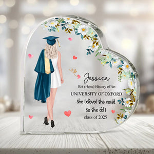 GeckoCustom Personalized Graduation Girl Print Heart Acrylic DA199 890271