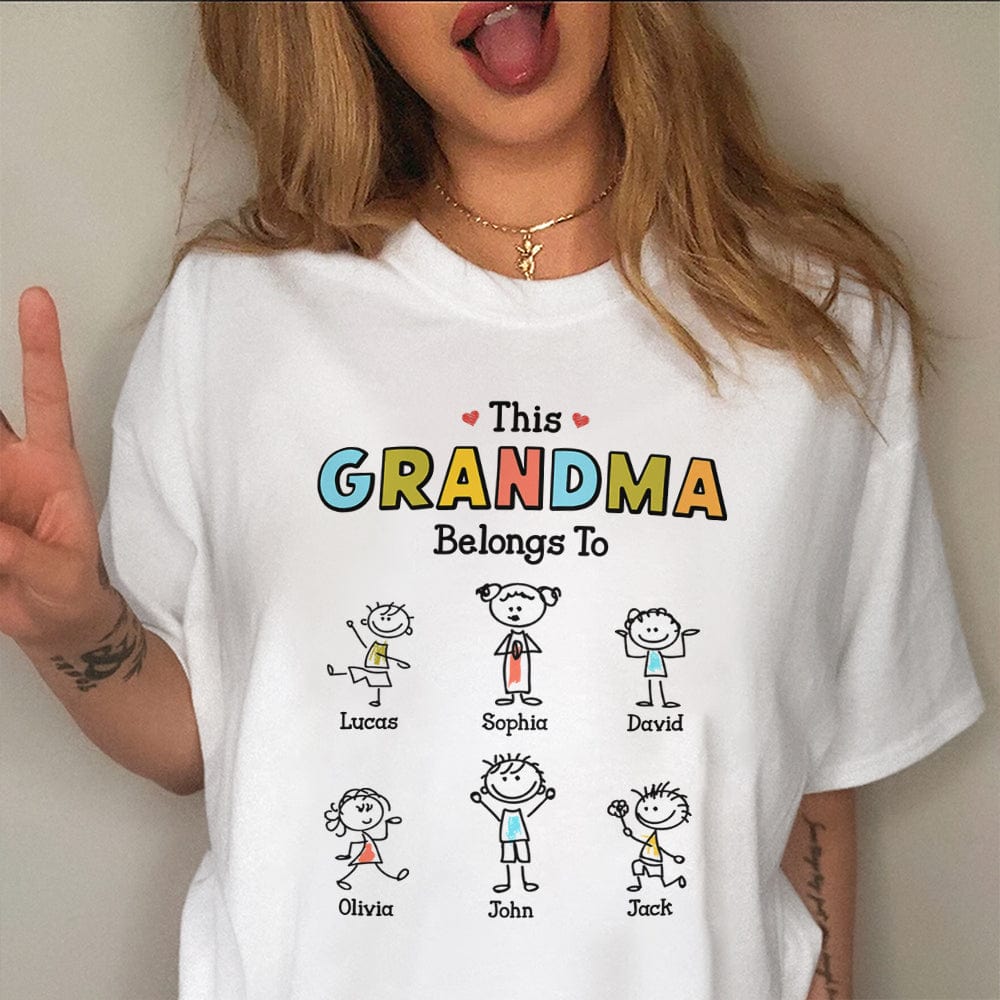 GeckoCustom Personalized Grandma, Grandpa Belongs To Funny Kids Shirt LM32 893109