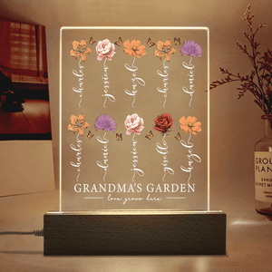 GeckoCustom Personalized Grandma's Garden Love Grows Mother's Day Acrylic Plaque LED Night Light LM32 893107 Acrylic / 7.9"x4.5"