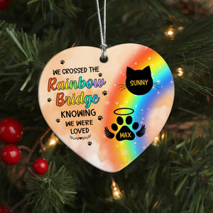 GeckoCustom Personalized  I Wish The Rainbow Bridge Had Visiting Hours Memorial Heart Shaped Ceramic Ornament HA75 891666 3 inch