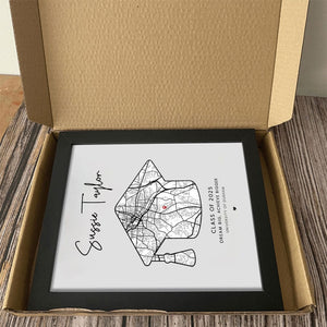 GeckoCustom Personalized Map Graduation Picture Frame For Him, For Her LM32 893063 Picture Frame / 8"x10"